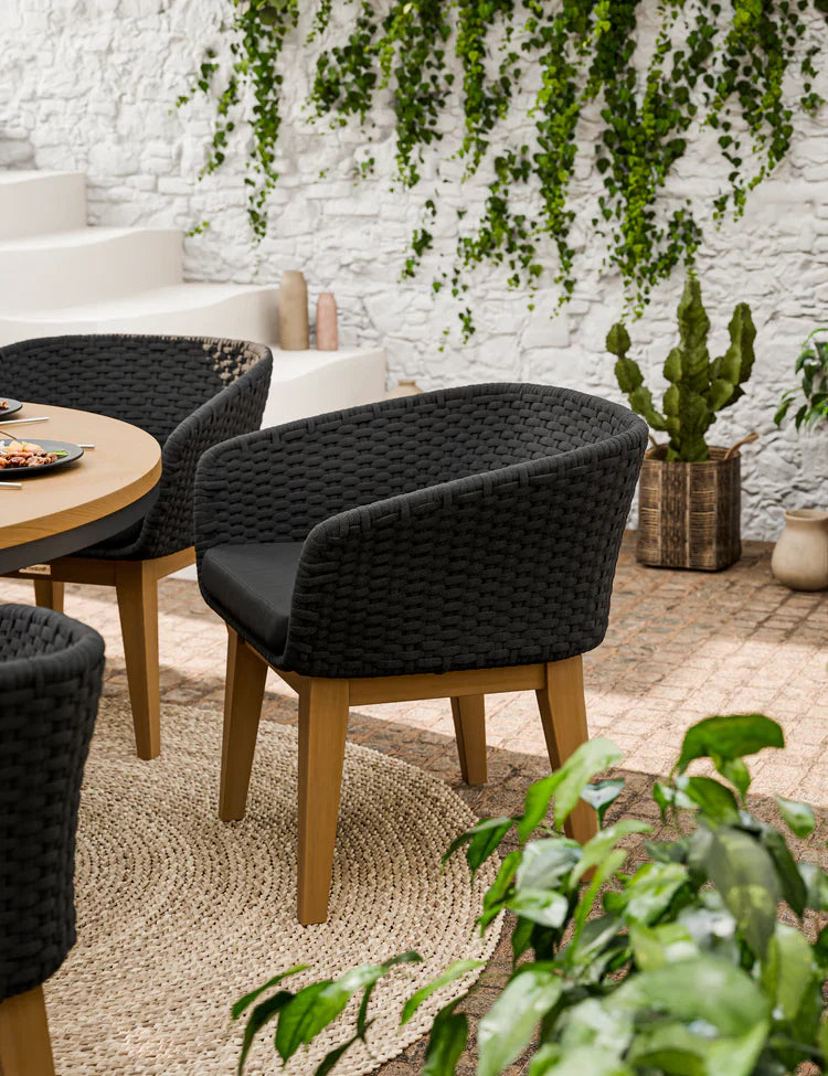 Royal Craft - Tuscany 6 Seater Round Dining Set with Eden Night Dining Chairs