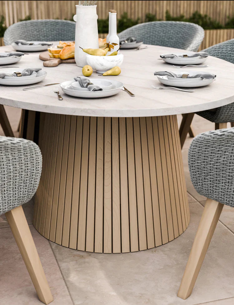 Royal Craft - Saturn 8 Seater Ellipse D Conical Dining Set with Sol Dining Chairs