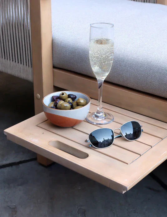 Royal Craft - Roma Rope Sun Lounger with Pull-out Side Table