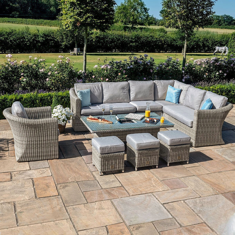 Homeflair - Oxford Deluxe Large Rattan Corner Dining Set