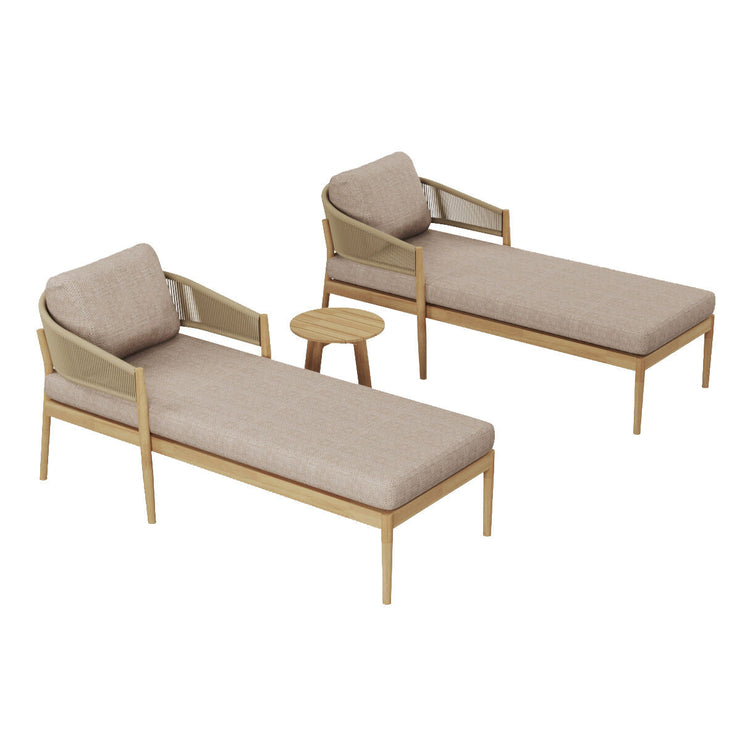 Homeflair - Porto Rope Weave Double Sunlounger Set