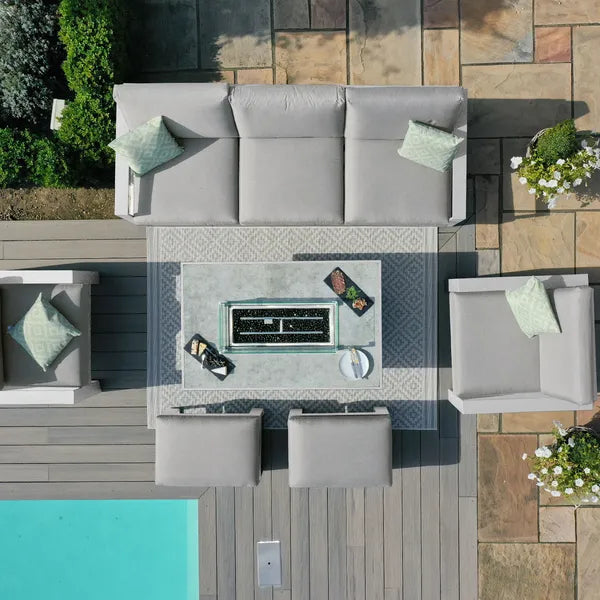 Maze Living -Amalfi Square Aluminium Corner Dining Set