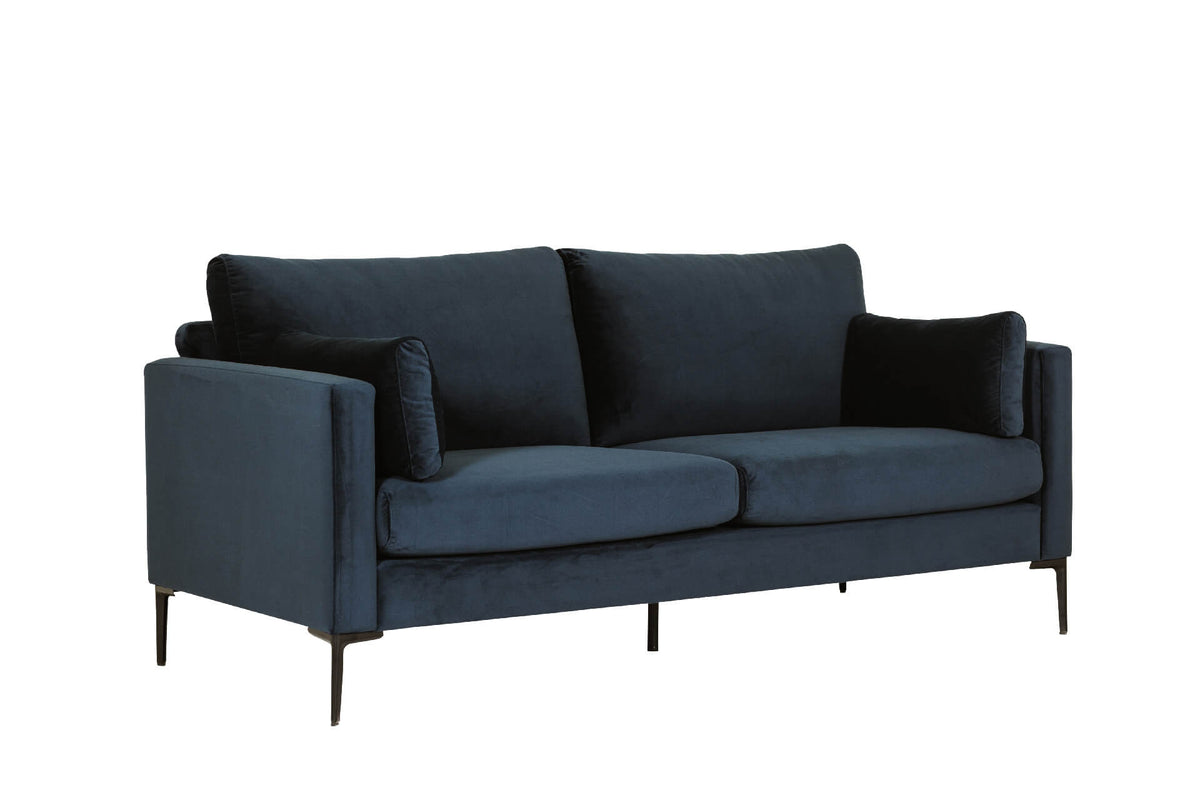 Wren Textured Fabric Sofa Collection on Black Metal Legs