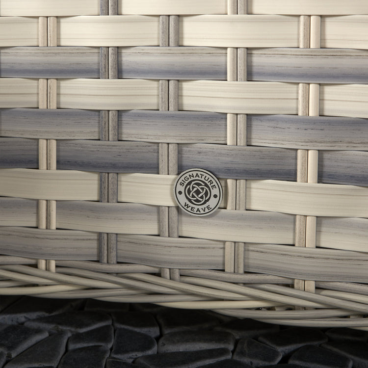 Signature Weave - Rattan Large Corner Dining Sofa with Benches in Grey | Constance | Cons0203