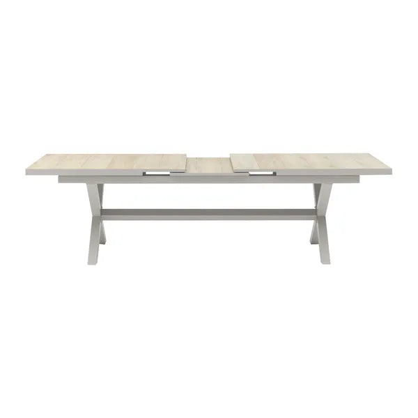 Vienna 6 - 10 Seat Extending Rectangular Dining Table with Dawn Grey Aluminium Frame