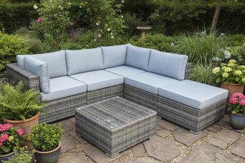 Heritage Rattan Grey Modular Corner Sofa Set | Heri132GS