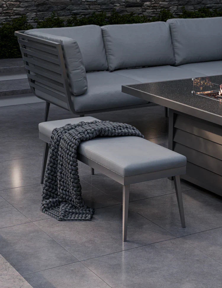 Royal Craft - Mayfair Corner Lounging Set with Fire Pit Table and 1 Bench