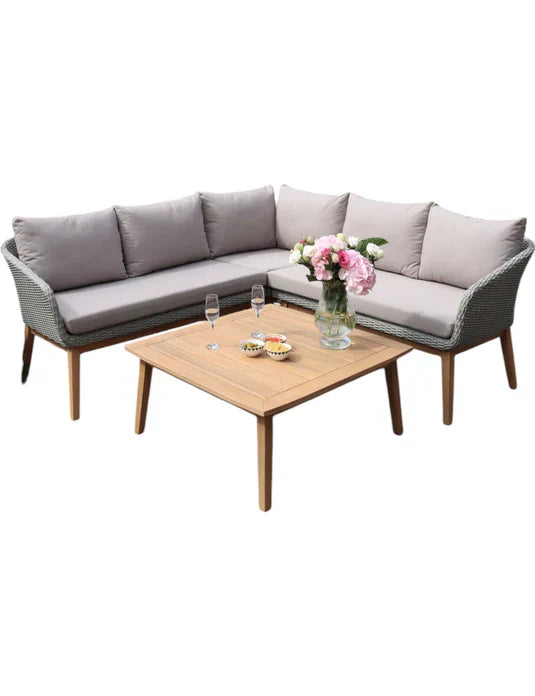 Royal Craft - Sol 5 Seater Corner Lounge Set with Square Coffee Table