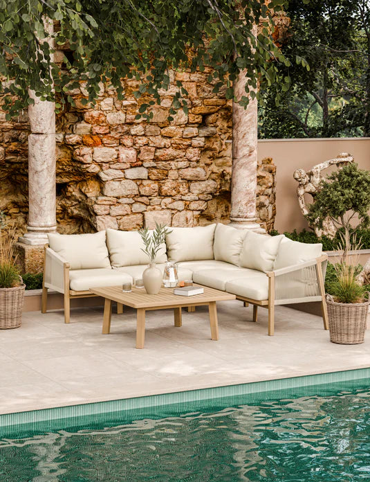 Royal Craft - Roma 5 Seater Corner Lounge Set with 90cm Square Coffee Table