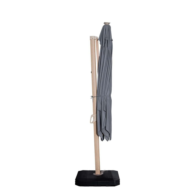 Homeflair -Zeus 3m Square Wood Effect Rotating Cantilever Parasol