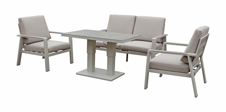 Neptune Aluminium 4 Seater Sofa Set with Lift and Rise Table | Nept0506