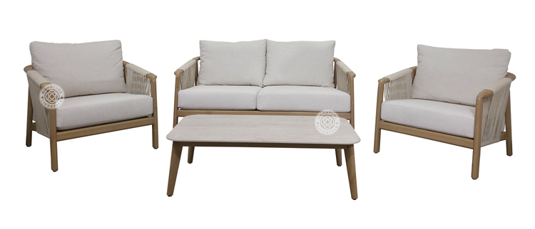 Branstone Outdoor Fabric 4 Seater Sofa Set + Coffee Table | Bran0605