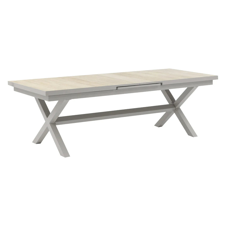 Vienna 6 - 10 Seat Extending Rectangular Dining Table with Dawn Grey Aluminium Frame
