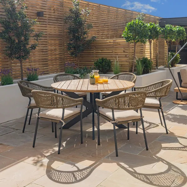 Bali Rope Weave 8 Seat Oval Dining Set