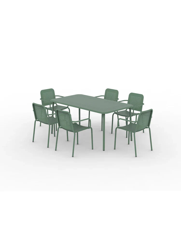 Royal Craft - Porto 6 Seater Rectangular Dining Set in Olive