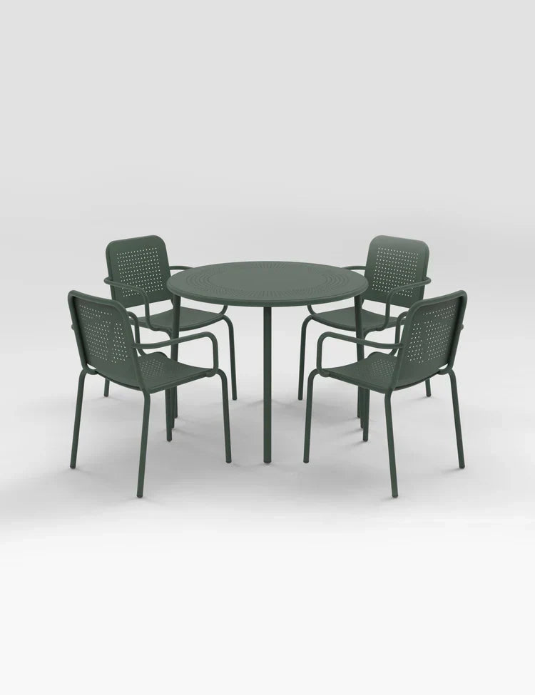 Royal Craft - Porto 4 Seater Round Dining Set in Olive