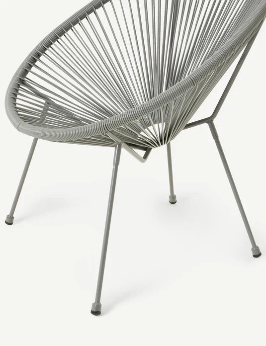 Royal Craft - Monaco 2 Seater Egg Chair Bistro Set - Grey
