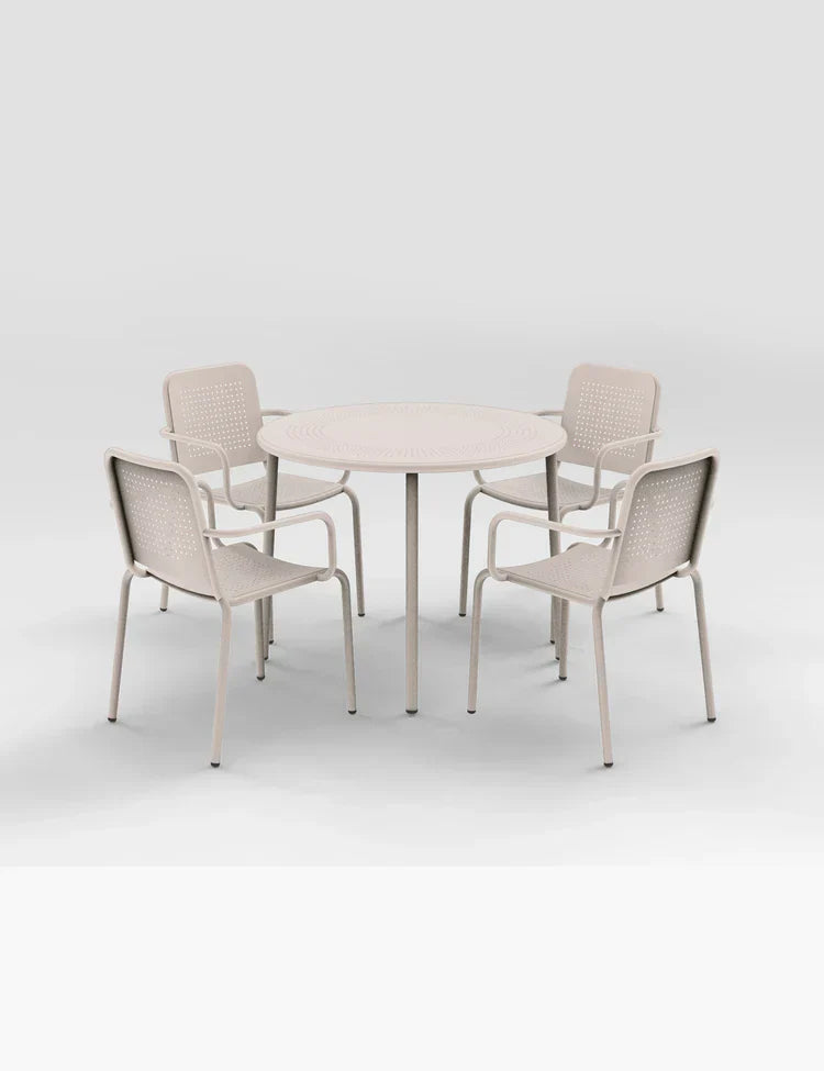 Royal Craft - Porto 4 Seater Round Dining Set in Champagne