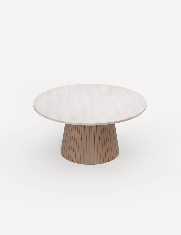 Royal Craft - Saturn 6 Seater Round Conical Dining Set with Roma Dining Chairs