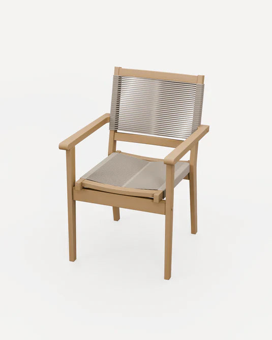 Royal Craft - Roma 80cm Round Sunray Bistro Set with Roma Rope Stacking Chairs