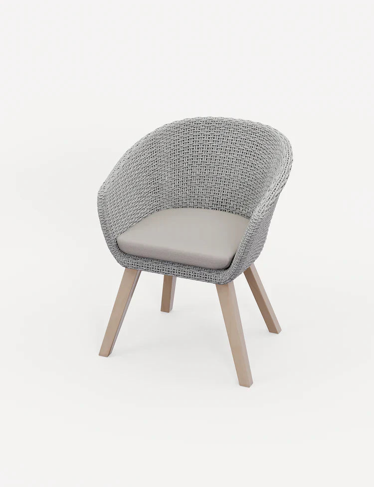 Royal Craft - Astral 6 Seater Round Concrete Terrazzo Dining Set with Sol Dining Chairs