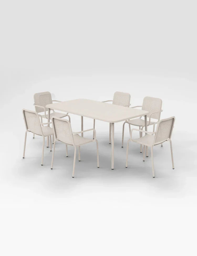 Royal Craft - Porto 6 Seater Rectangular Dining Set in Champagne
