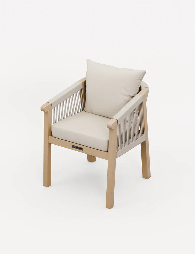 Royal Craft - Luna 6 Seater Concrete Dining Set with Roma Dining Chairs