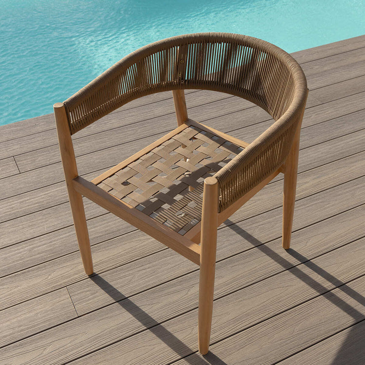 Homeflair - Porto Rope Weave 8 Seat Rectangular Dining Set
