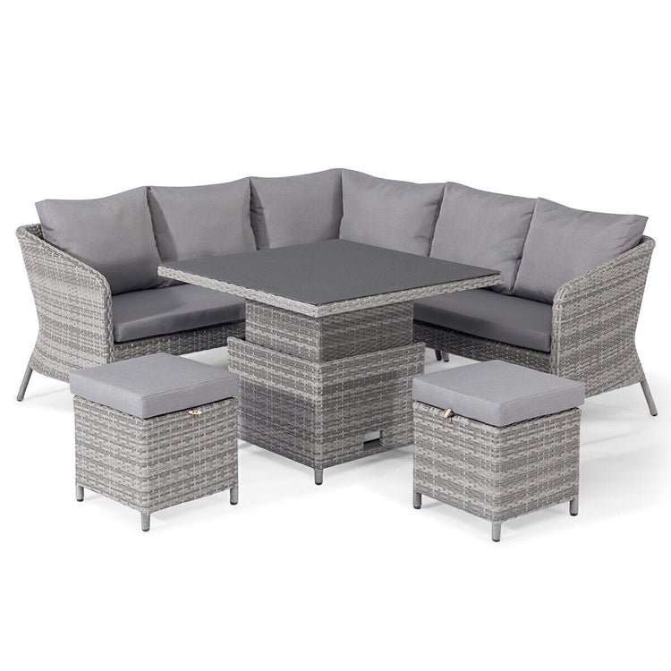 Homeflair - Santorini Square Rattan Corner Dining Set