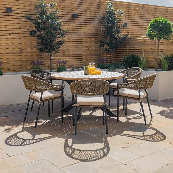 Bali Rope Weave 8 Seat Oval Dining Set