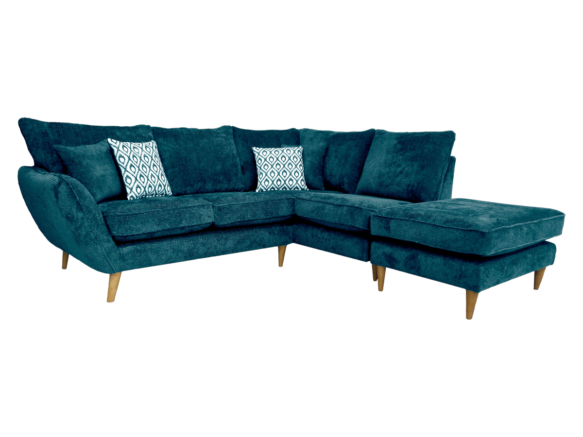 Perth Scandi Fabric Sofa & Chaise Collection with Velvet Cushions