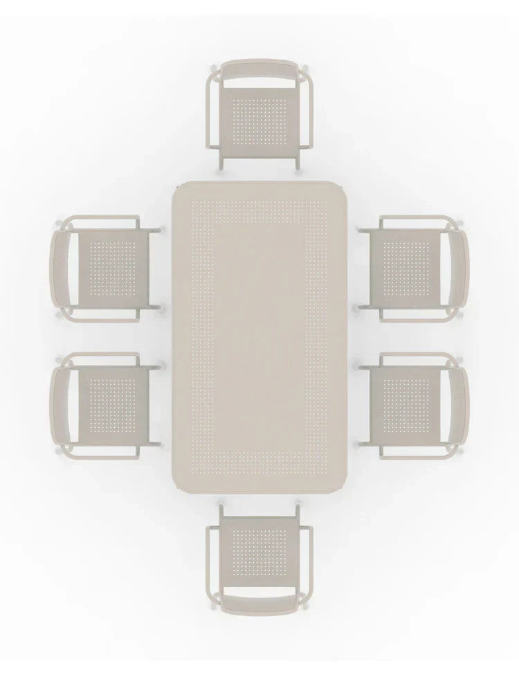 Royal Craft - Porto 6 Seater Rectangular Dining Set in Champagne
