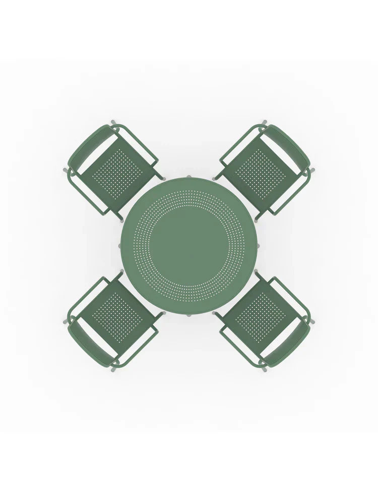 Royal Craft - Porto 4 Seater Round Dining Set in Olive