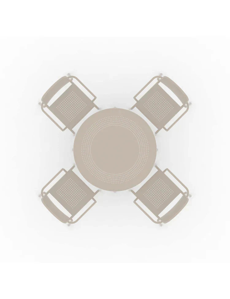 Royal Craft - Porto 4 Seater Round Dining Set in Champagne