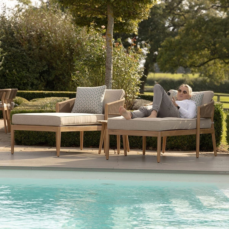 Homeflair - Porto Rope Weave Double Sunlounger Set