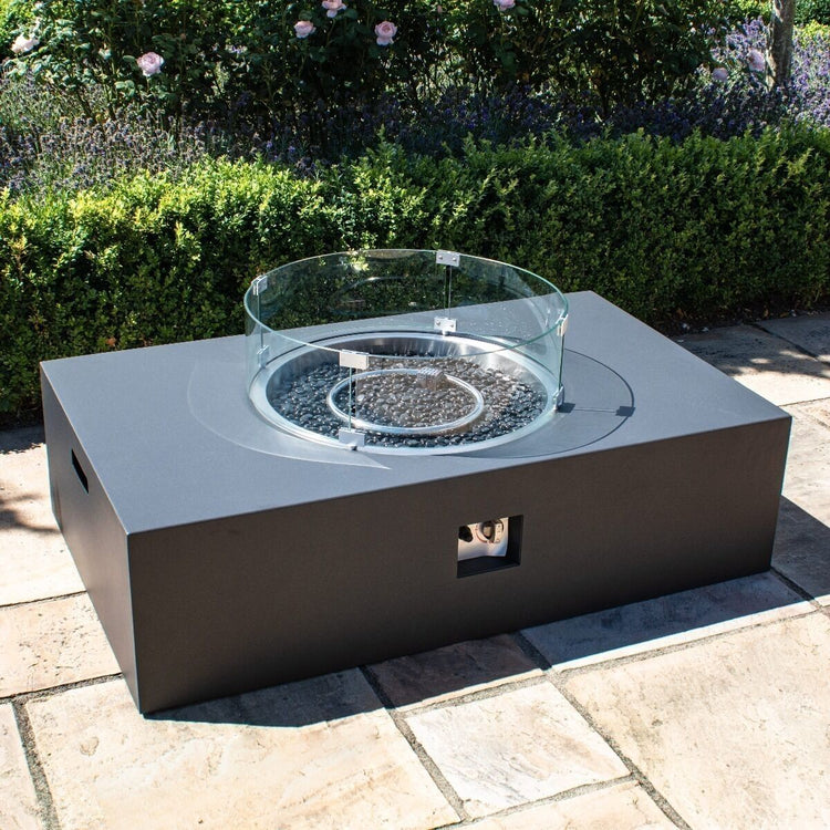 Homeflair - Rectangular Gas Fire Pit Coffee Table