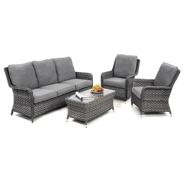 Homeflair - Victoria High Back 3 Seat Rattan Sofa Set