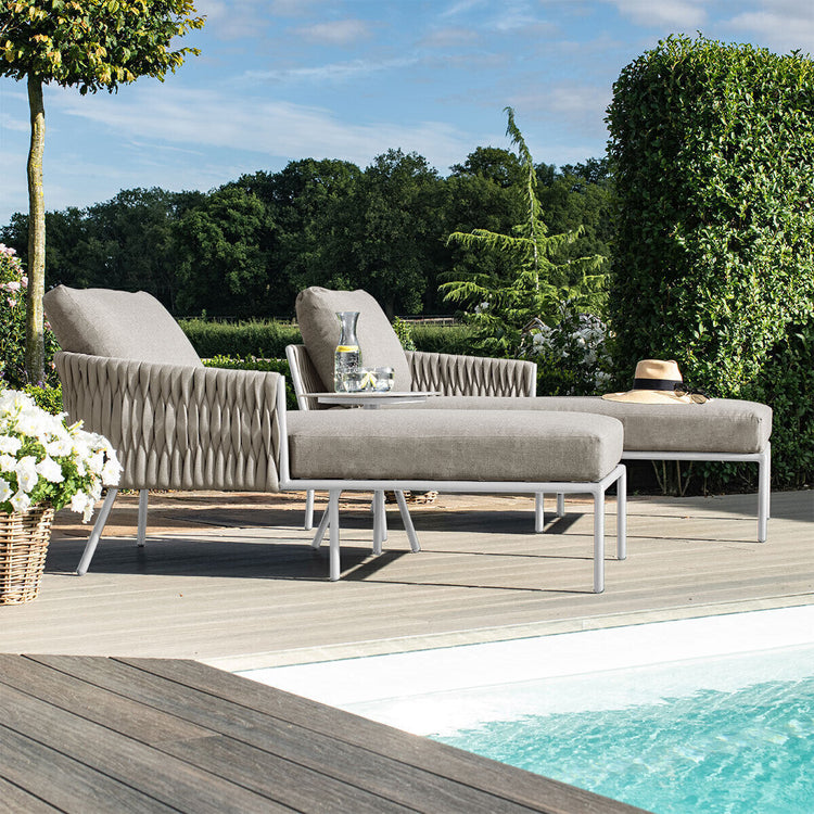 Maze Rattan - Marina Rope Weave Double Sunlounger Set