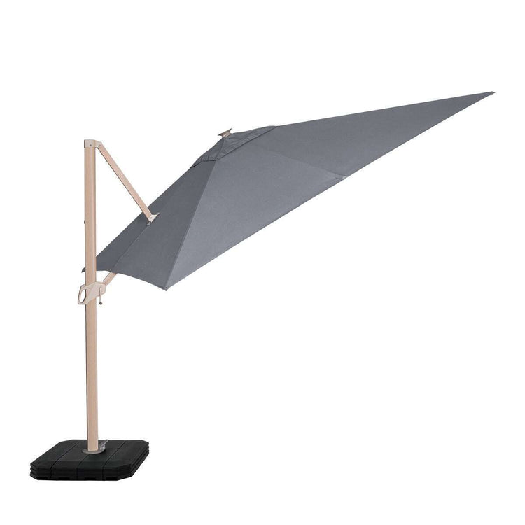 Homeflair -Zeus 3m Square Wood Effect Rotating Cantilever Parasol