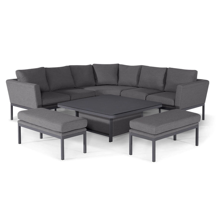 Maze Rattan - Outdoor Fabric Pulse Deluxe Square Corner Dining Set