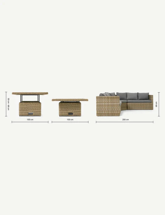 Royal Craft - Wentworth 6 Seater Adjustable Corner Lounging Set