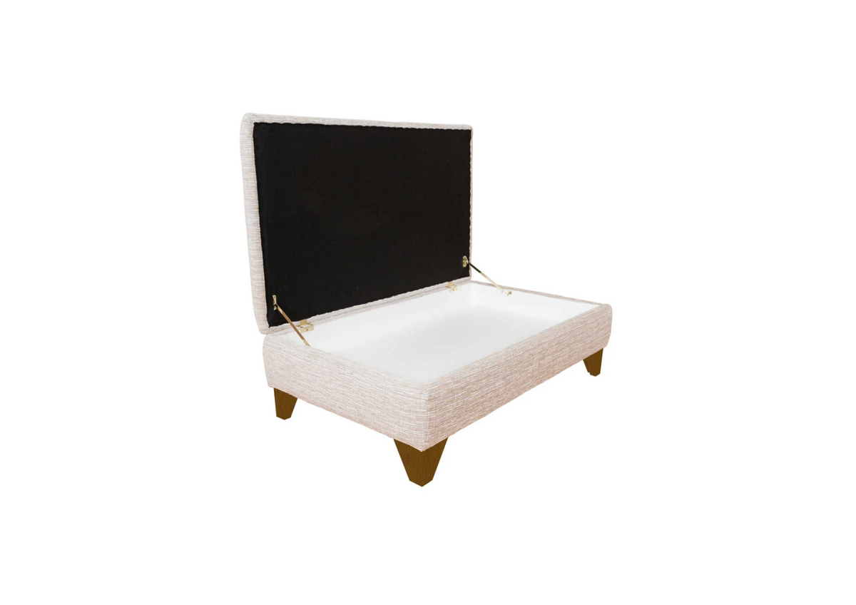 Austin Two-Tier Back Fabric Sofa Collection with Storage Footstool