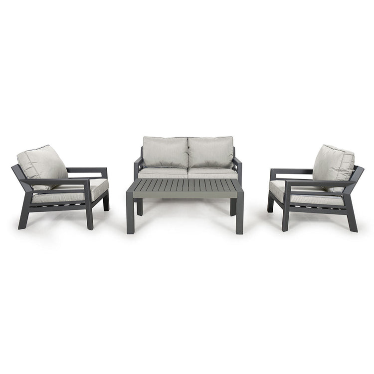 Homeflair - New York 2 Seat Aluminium Sofa Set - Dove Grey