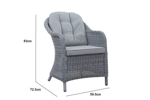 Hampton 4 Seater Rattan Round Fire Pit Table Set with Free Hot Plate