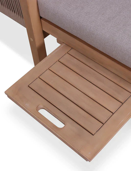 Royal Craft - Roma Rope Sun Lounger with Pull-out Side Table
