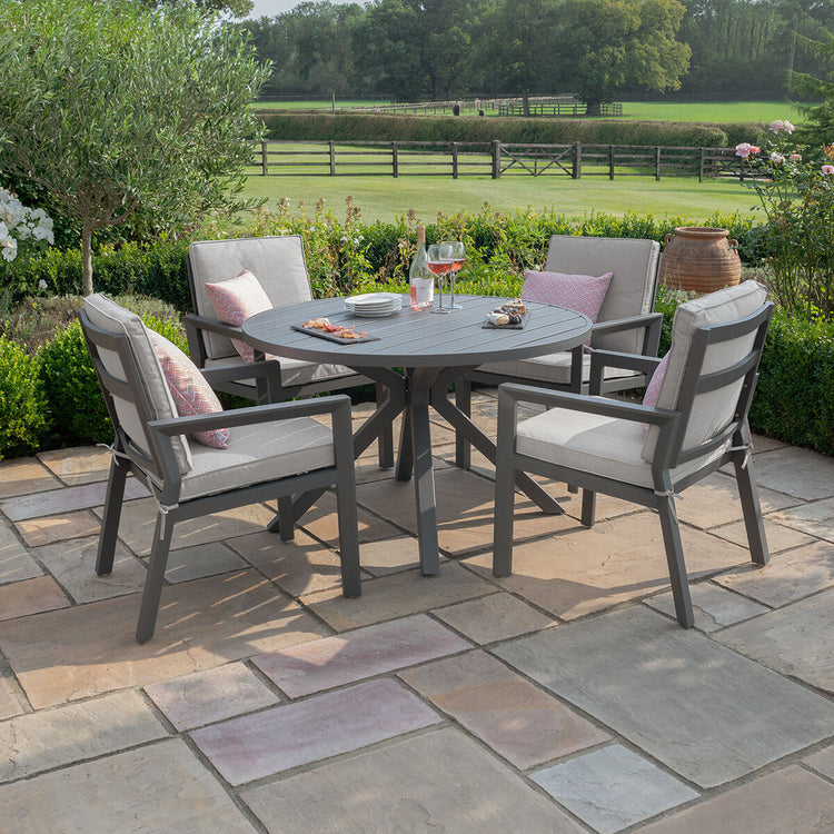 Homeflair - New York Dining Set - Dove Grey