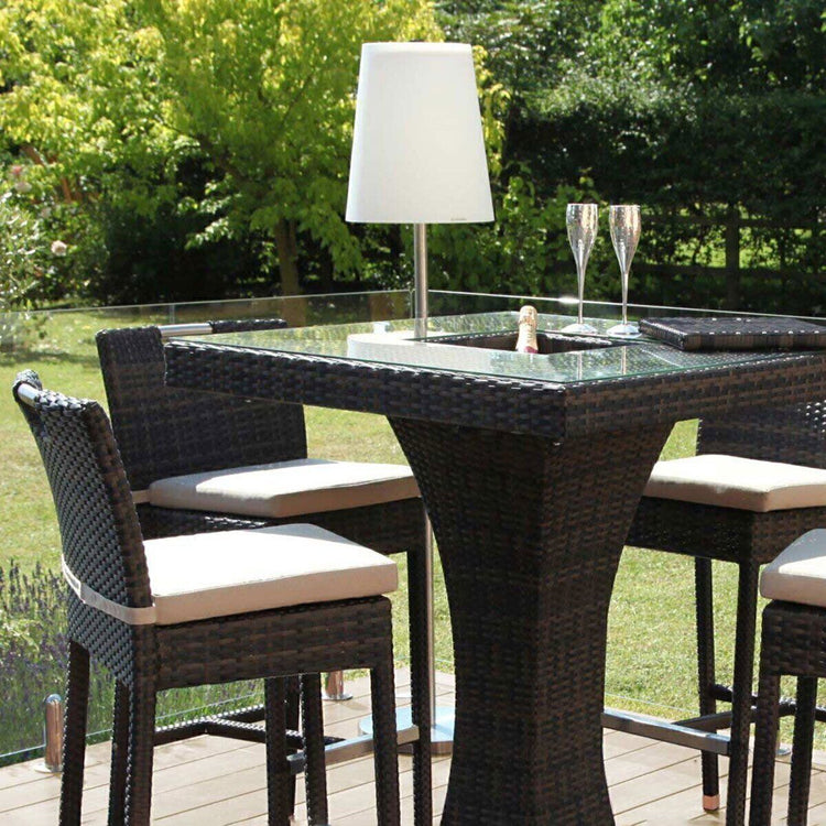 Homeflair - 4 Seat Square Rattan Bar Set