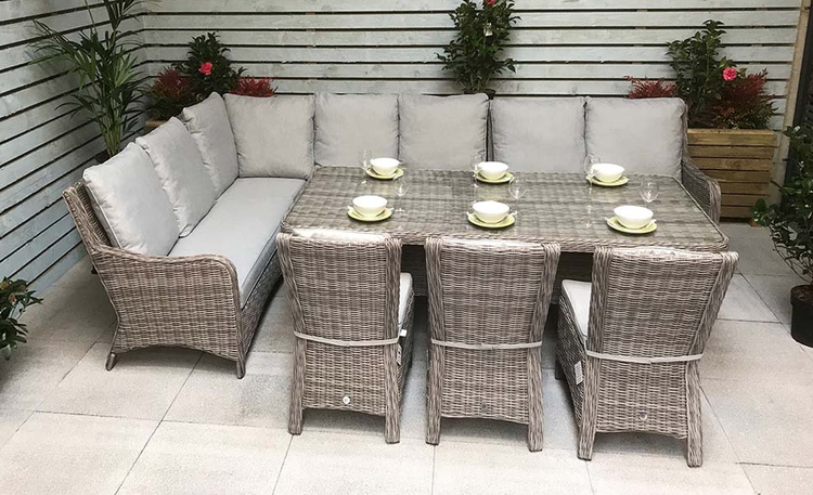 Alexandra Large Corner Dining Sofa with 2 x 1m Table | Alex0166_0176