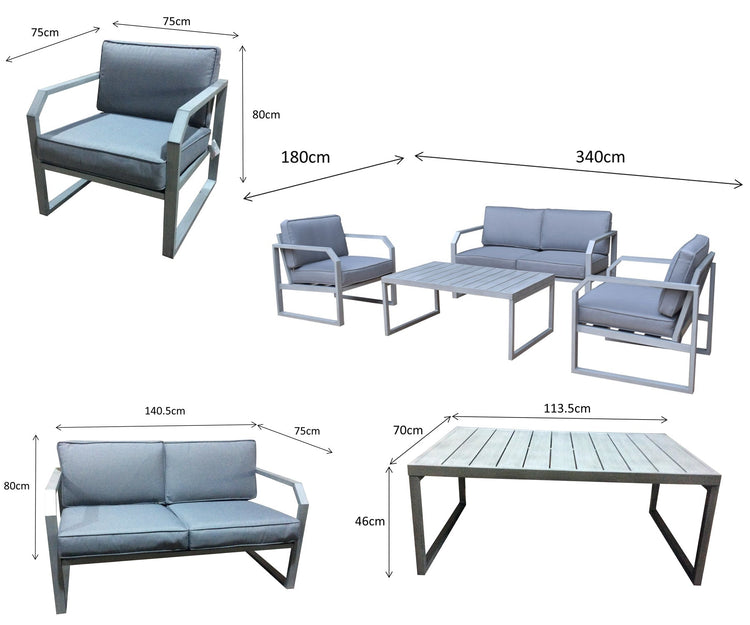 Signature Weave - Rattan Aluminium 2 Seater Sofa Set | Alarna | Alar0358