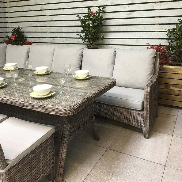 Alexandra Large Corner Dining Sofa with 2 x 1m Table | Alex0166_0176